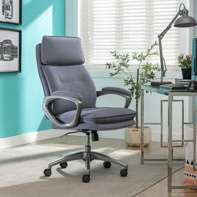 Lillian August Peyton Plush Velvet High Back Office Chair