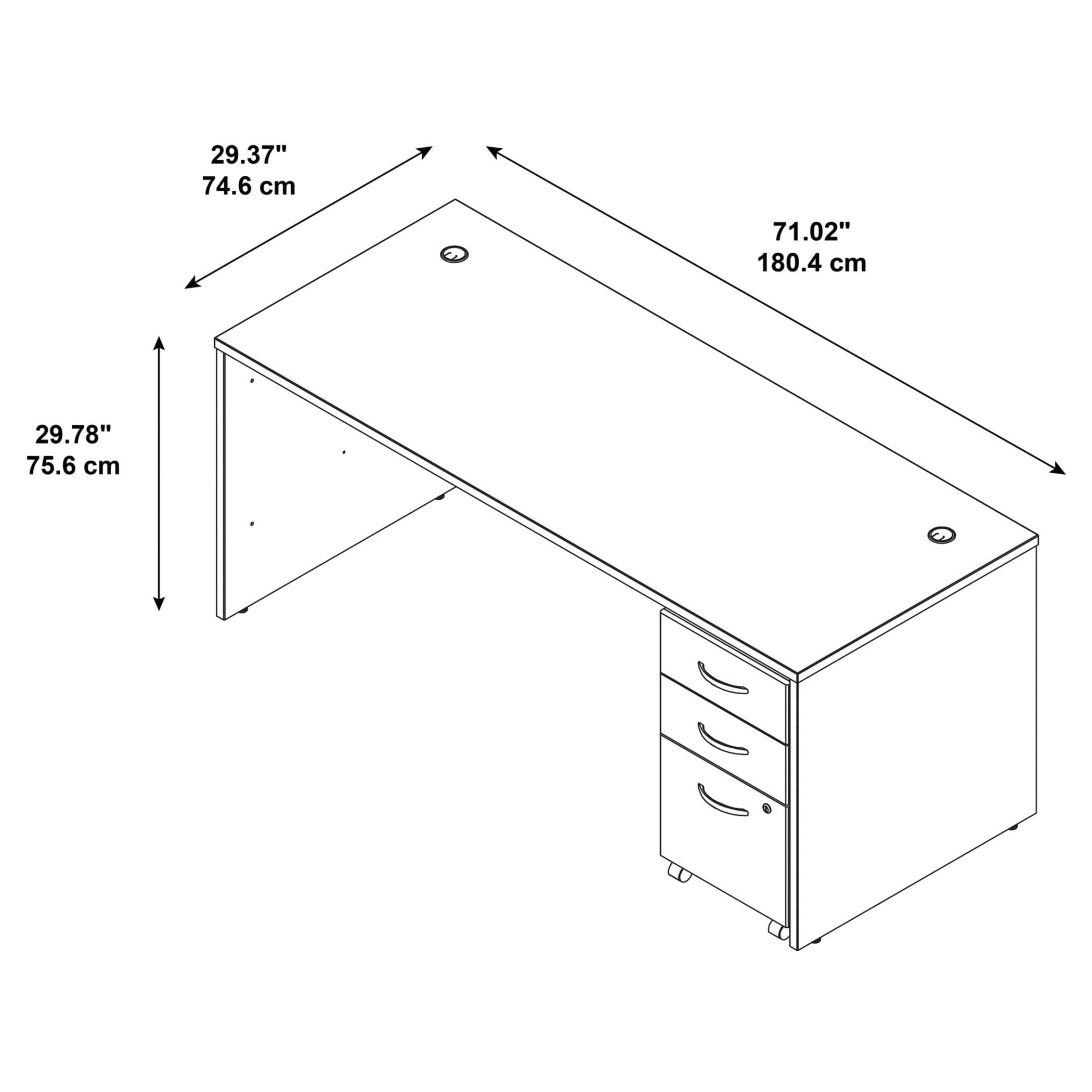 Bush Series C Manager's Desk in Mocha Cherry Finish