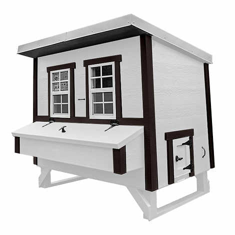 OverEZ Farmhouse Large Chicken Coop with Feeder and Waterer