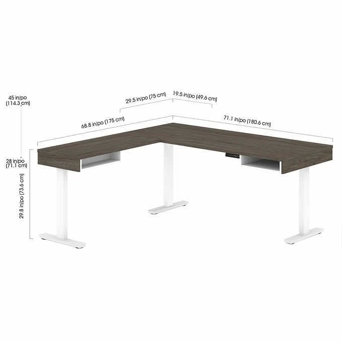 Viva L-Shape Height Sit and Stand Adjustable Workstation