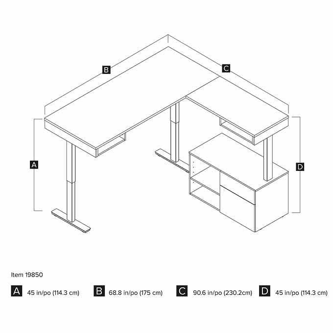Viva L-Shape Height Sit and Stand Adjustable Workstation