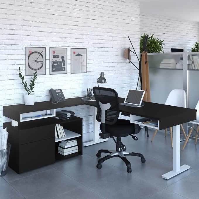 Viva L-Shape Height Sit and Stand Adjustable Workstation