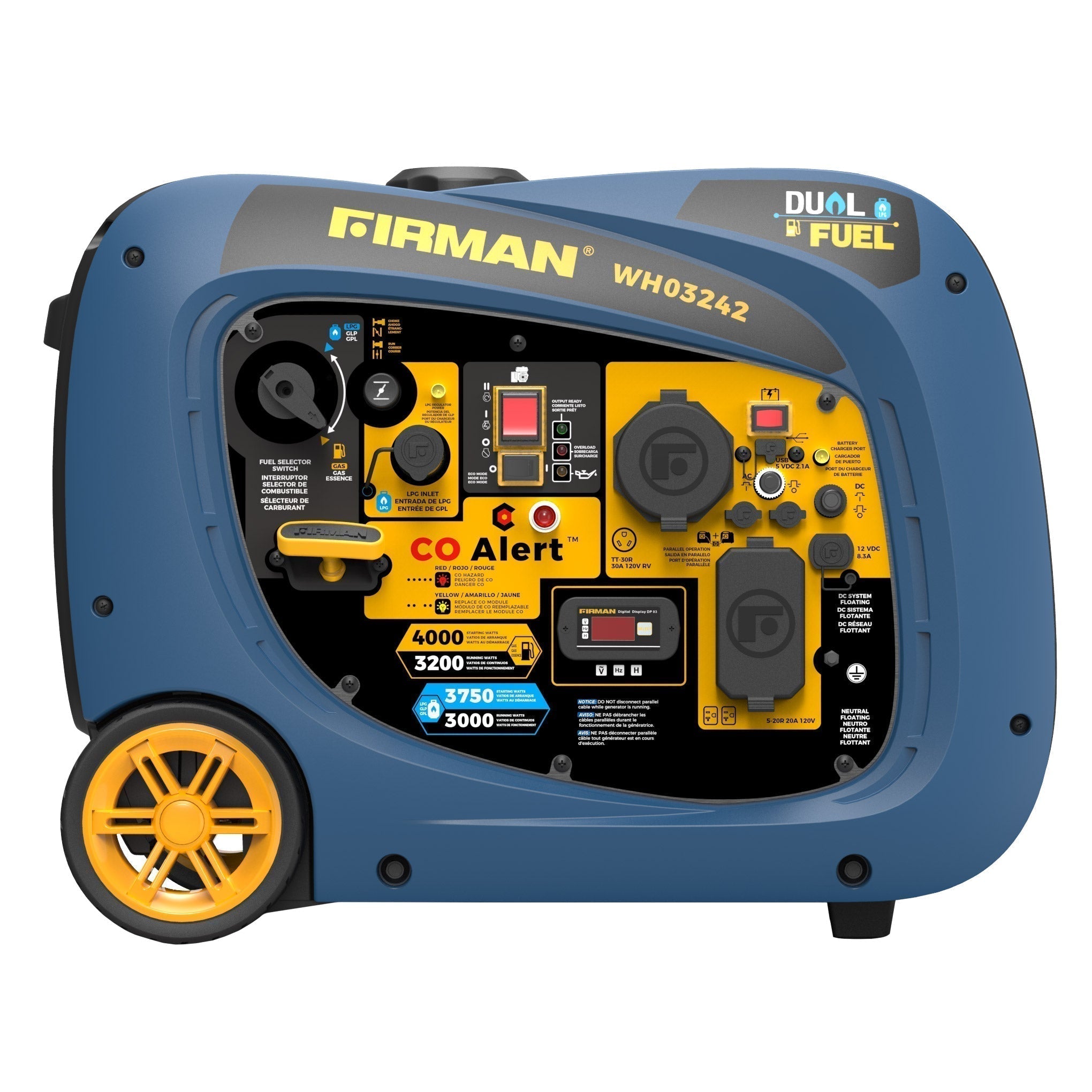 Firman 3200W Running / 4000W Peak Dual Fuel Inverter Generator