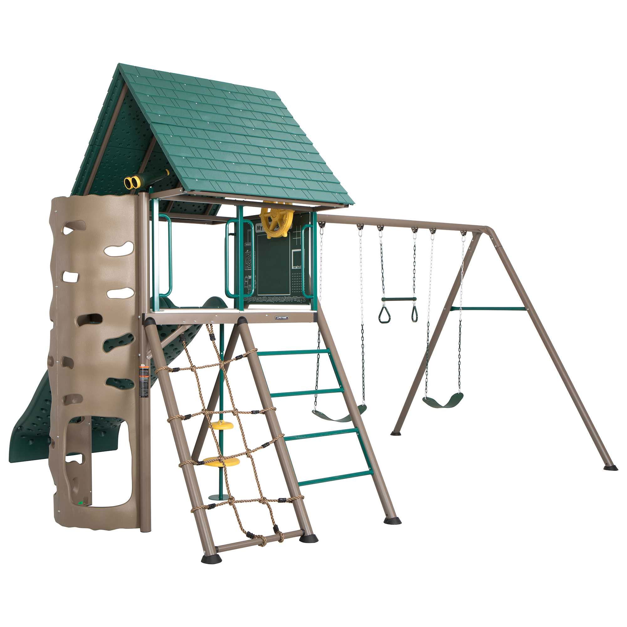 Lifetime Lookout Double-Slide Swing Set