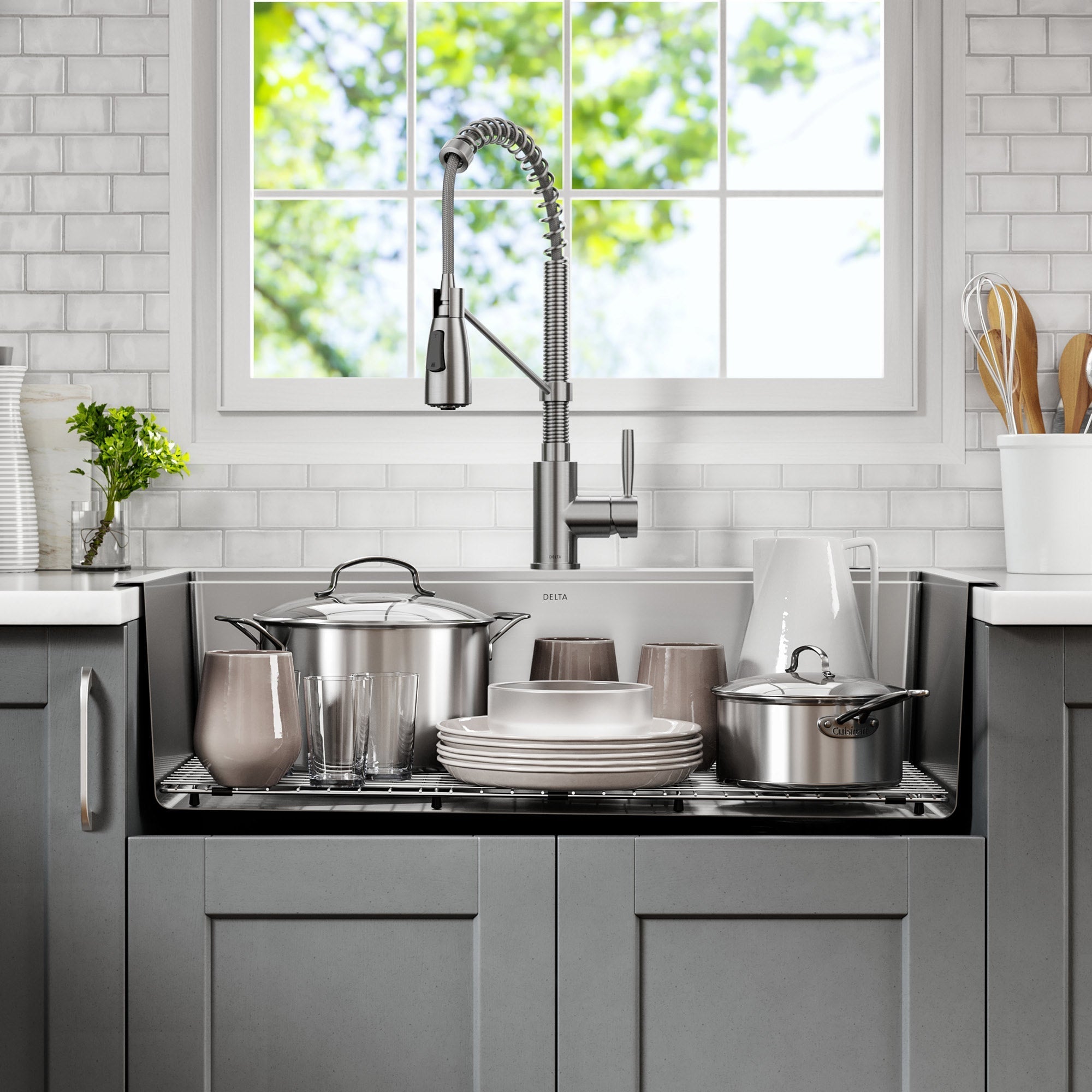 Delta 33” Stainless Steel Dual Mount Single Bowl Kitchen Sink