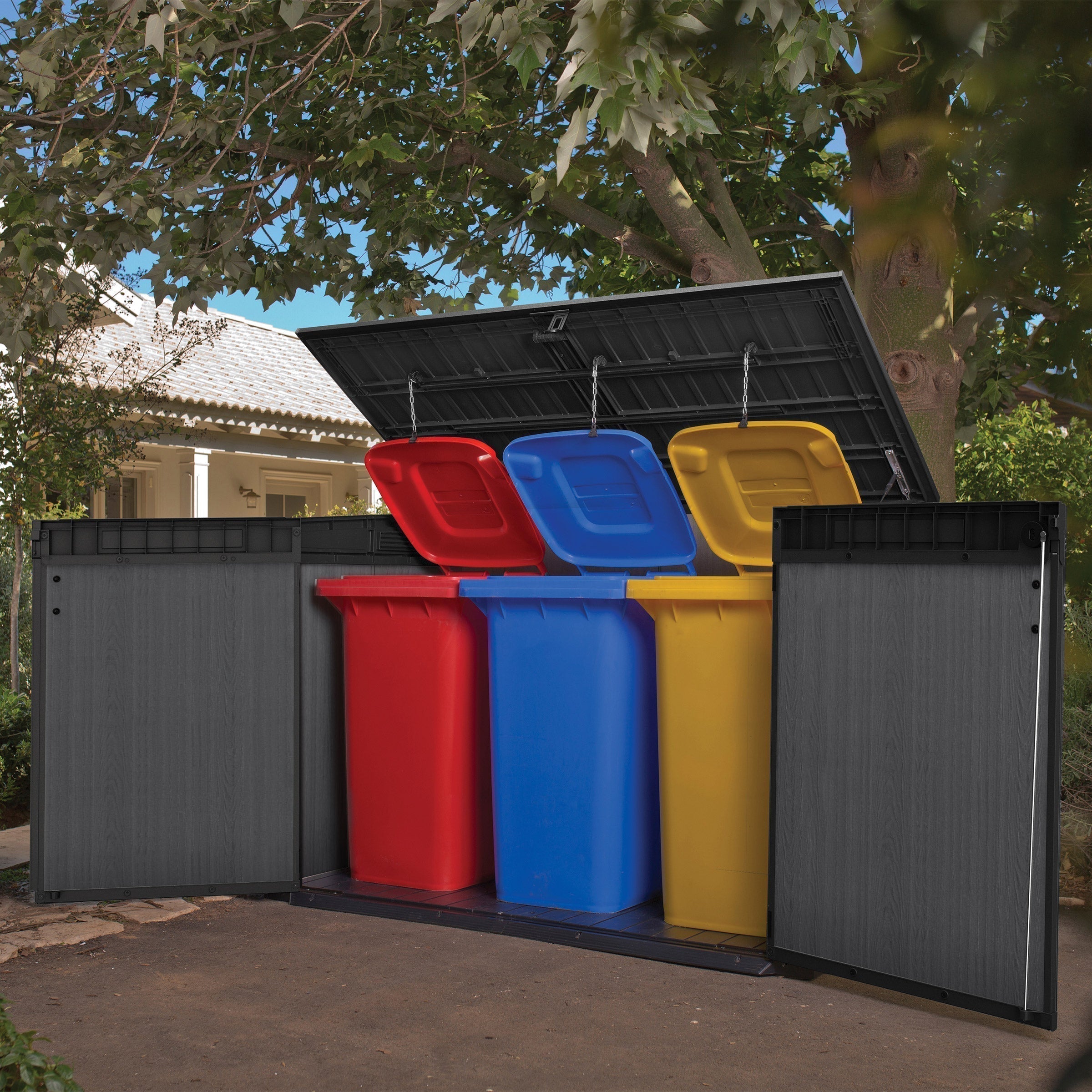 Keter Cortina Mega Premium Modern Horizontal Outdoor Storage Shed