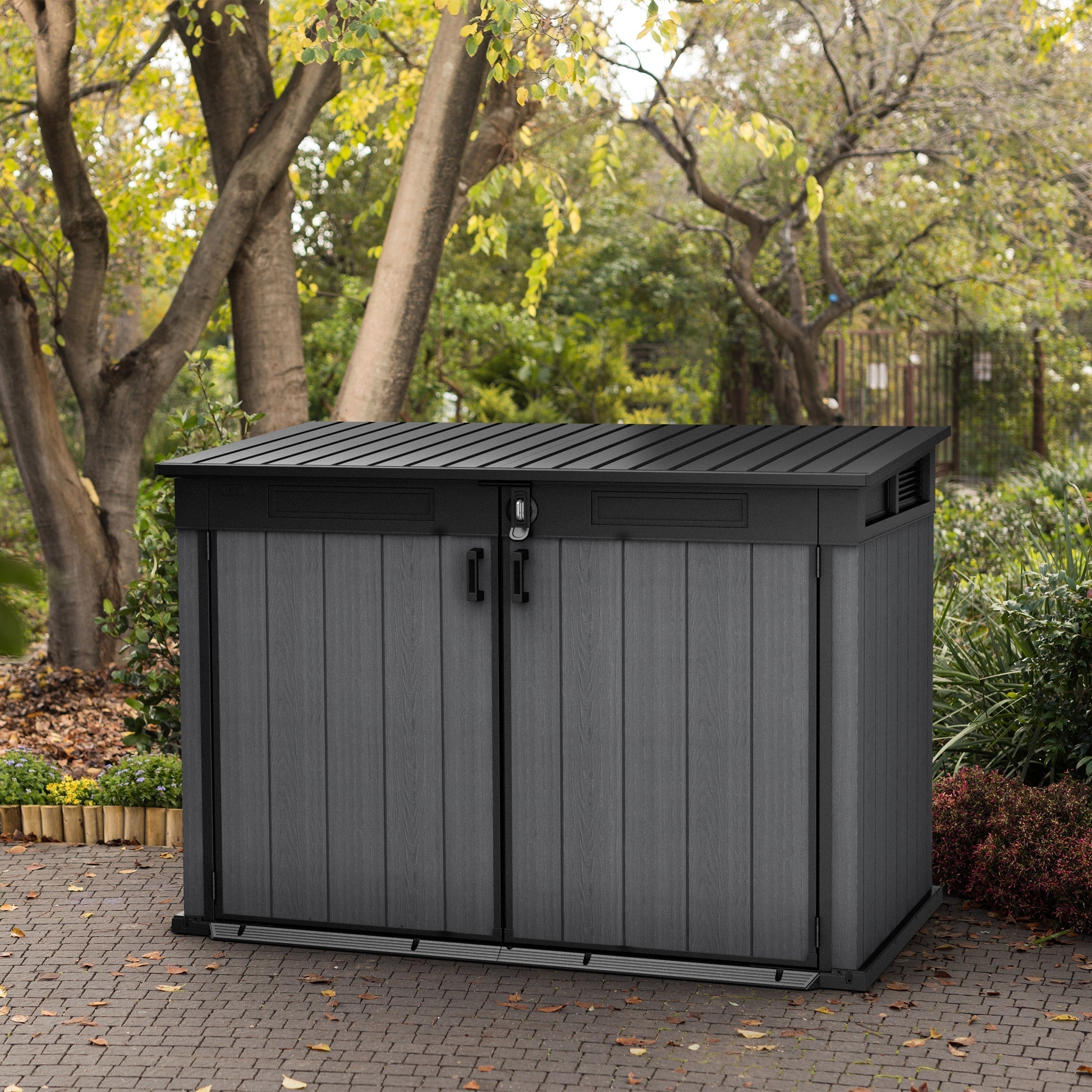 Keter Cortina Mega Premium Modern Horizontal Outdoor Storage Shed
