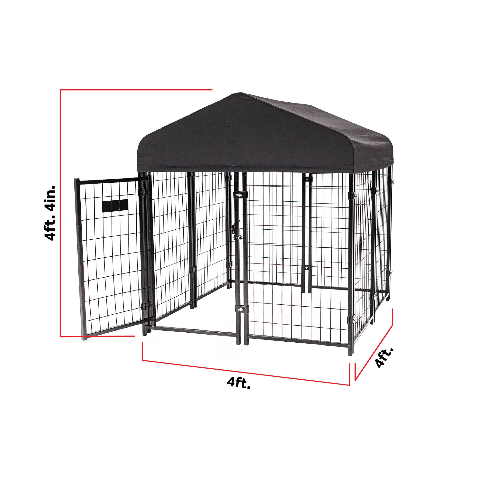 Lucky Dog STAY Series Studio Jr. Dog Kennel 4'x4' with Privacy Screen