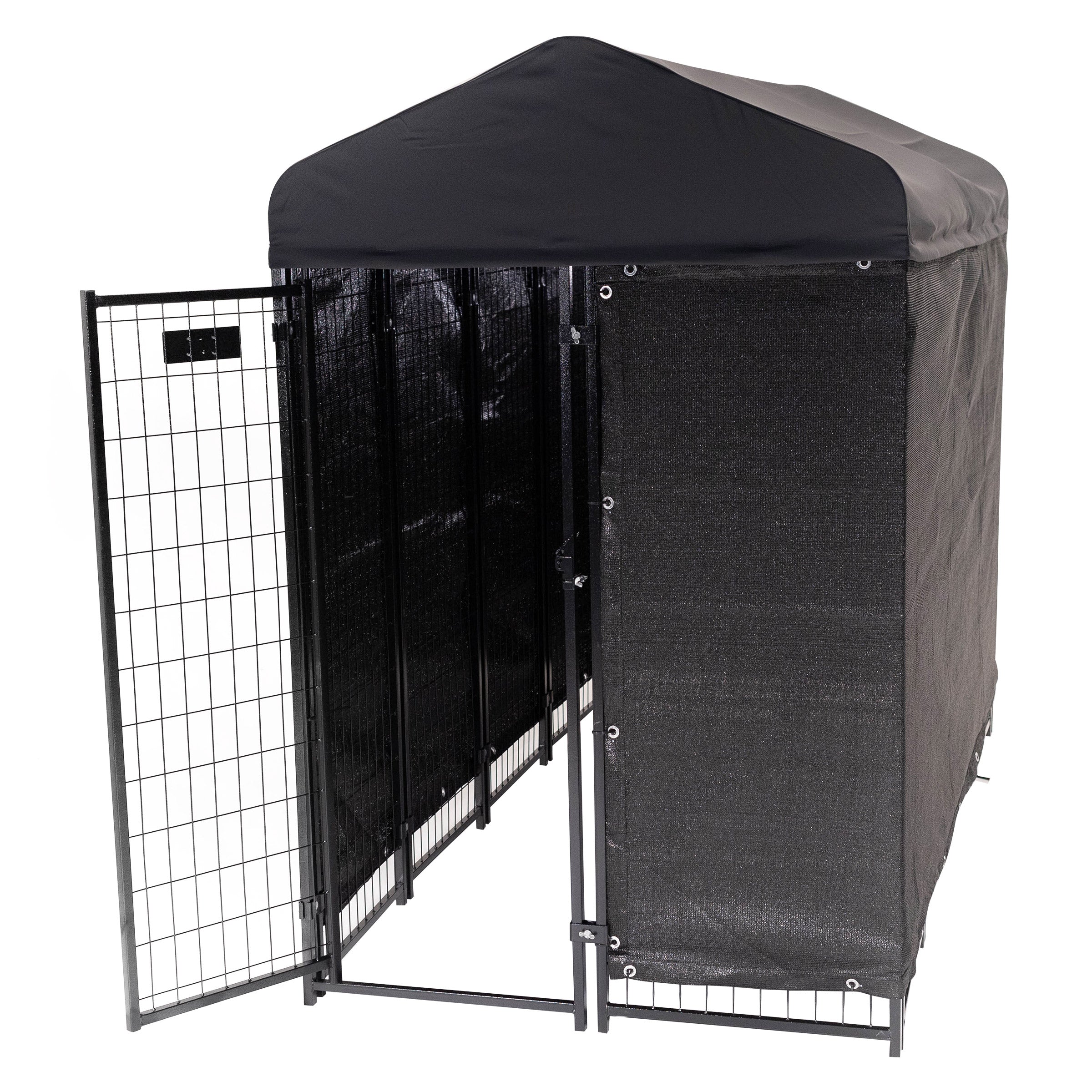 Lucky Dog STAY Series Villa Dog Kennel 4'x8' with Privacy Screen